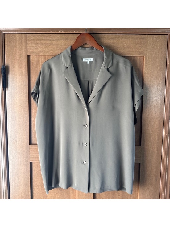 Lafayette 148 New York Tops - LAFAYETTE 148 New York 100% Organic Silk Georgette Notch Collar Blouse Women XL